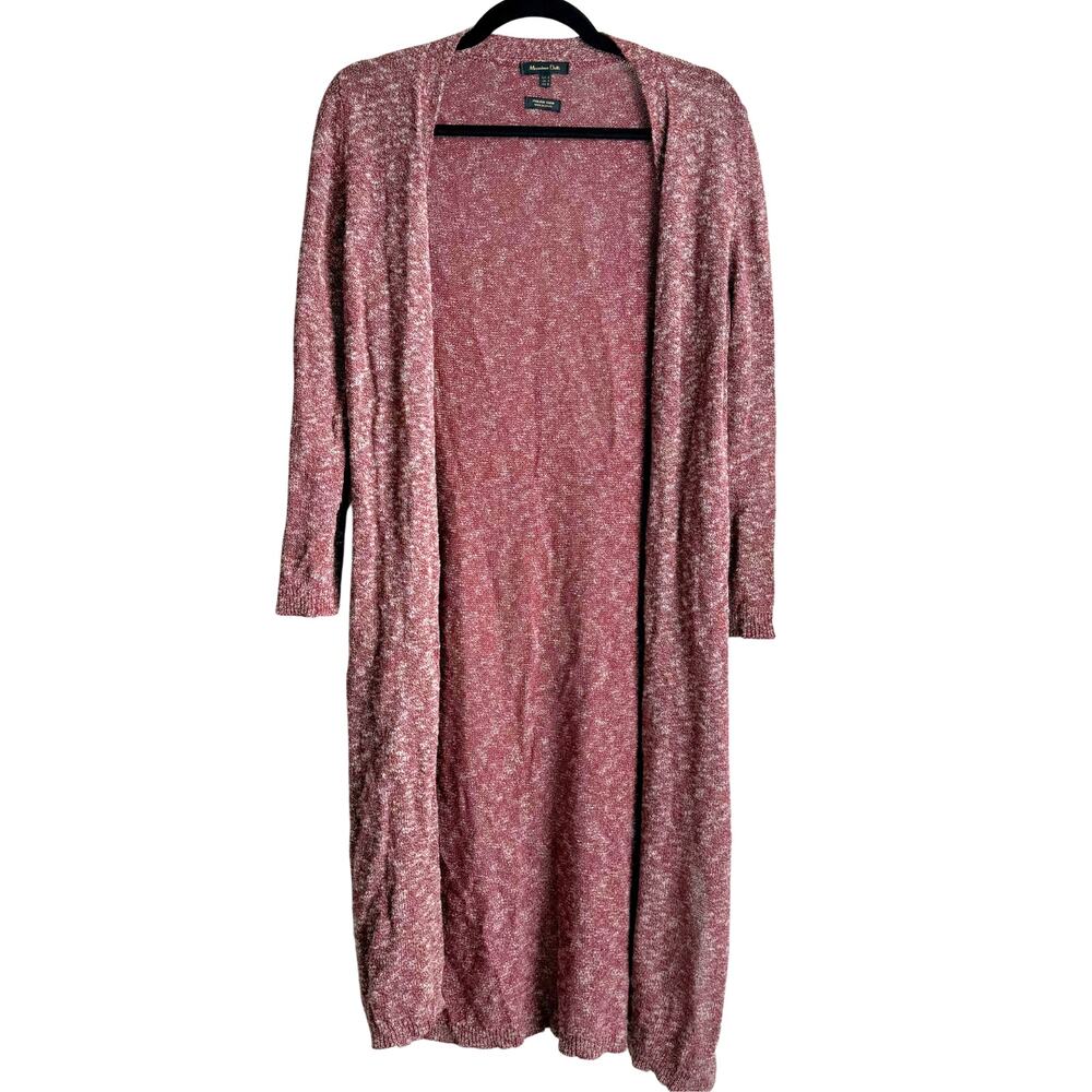 Massimo Dutti Cardigan Sweater Womens Size Small Italian Linen Cotton Red Long